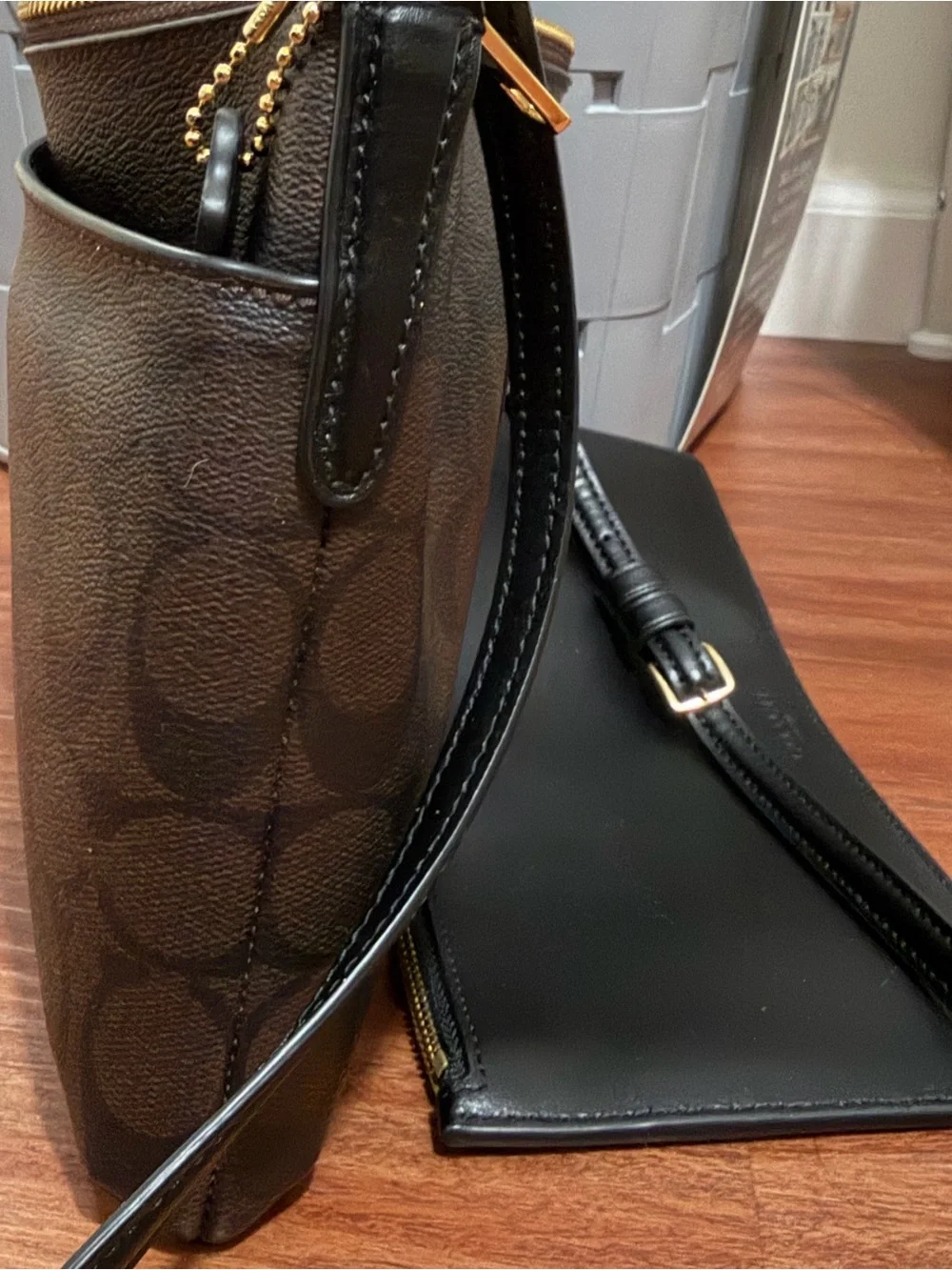 Vintage Coach East/West Crossbody Bag with Pop-Up Pouch